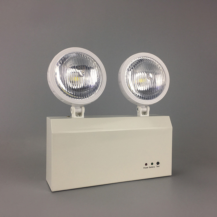 Luz LED de emergencia con dos cabezales y batería de respaldo para emergencias contra incendios 